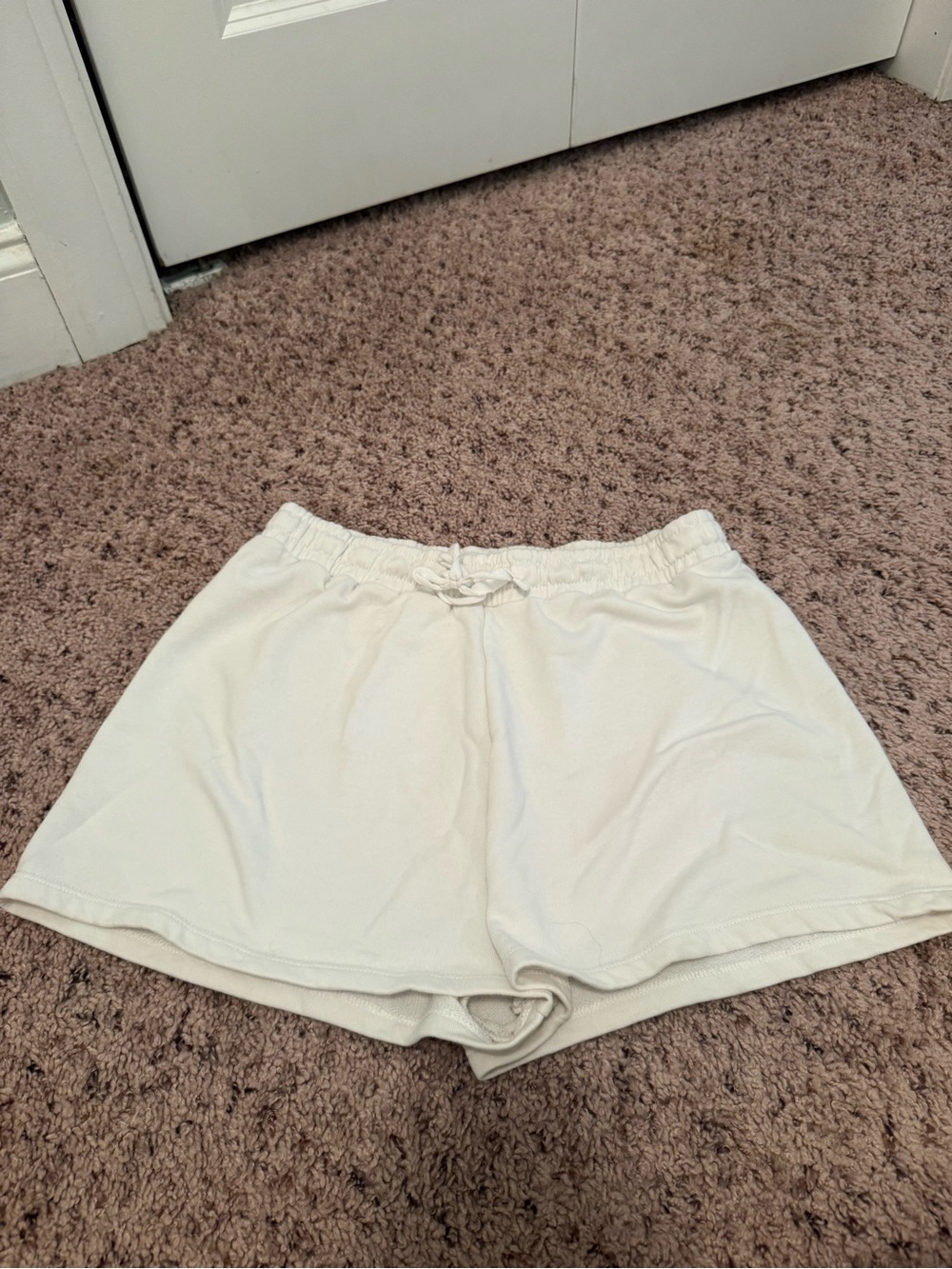 Women's white Elastic-Waist flowy Shorts with Drawstring